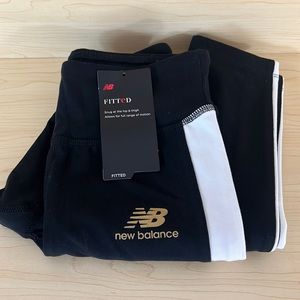 New Balance Fitted workout leggings XS Black with white stripe